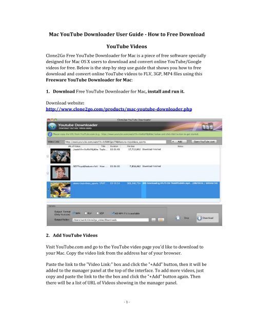 download youtube downloader for mac for free